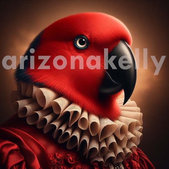 Other - 3x3 magnet female eclectus parrot in fancy dress